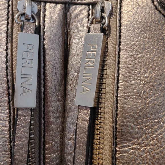 Vintage Perlina Leather Handbag/Tote/Satchel - Picture 2 of 5